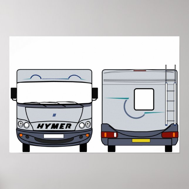 Hymer Motorhome Front Back Color Poster (Vorne)