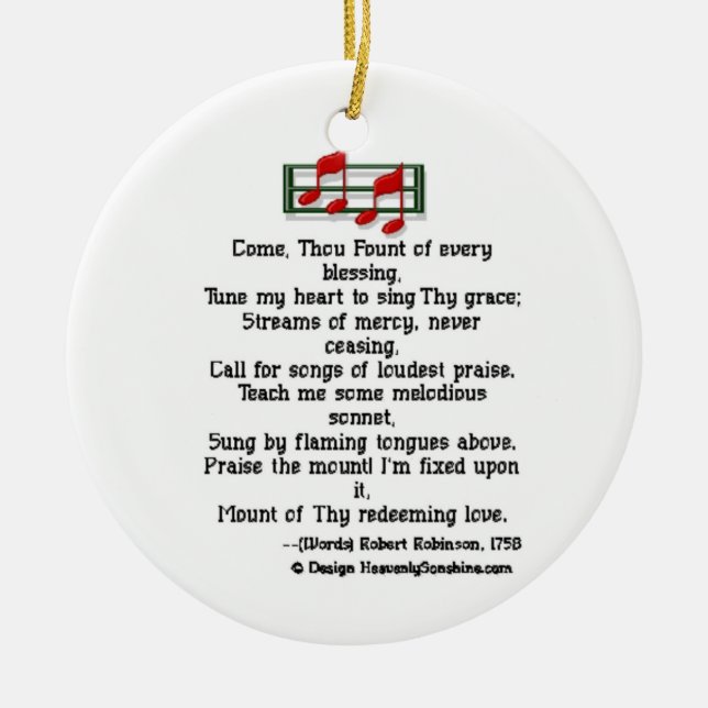 Hymn Ornament Come Thou Fount (Vorne)