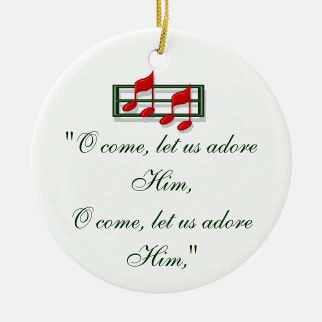 Hymn Ornament "O Come All Ye Faithful" Weihnachten (Vorne)