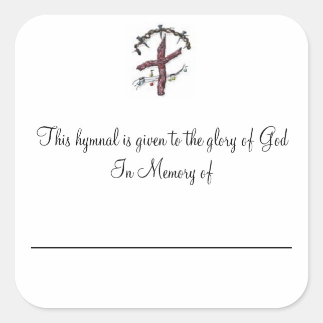 Hymnale Teller im Gedächtnis Quadratischer Aufkleber (Vorderseite)