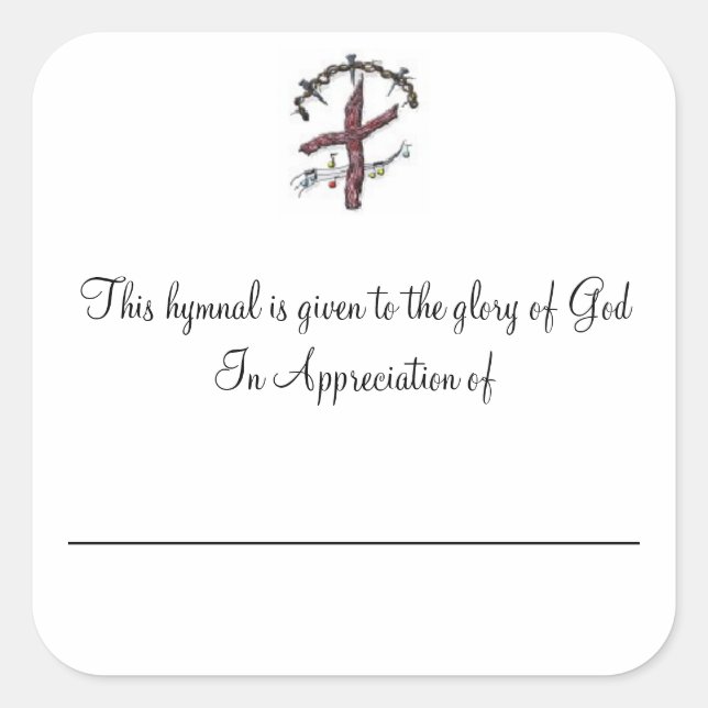 Hymnale Teller im Hinblick auf Quadratischer Aufkleber (Vorderseite)
