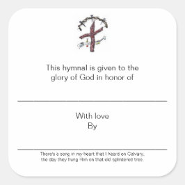 Hymnale Teller zu Ehren der Quadratischer Aufkleber