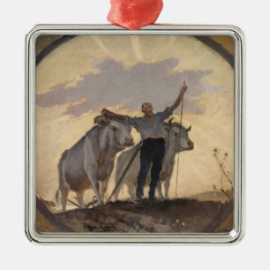 Hymne der Erde zum Sun, 1892 Silbernes Ornament