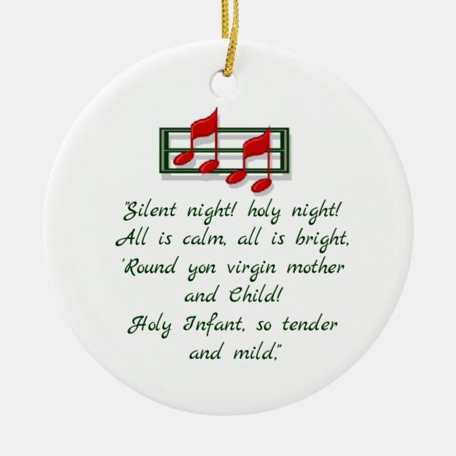 Hymne Ornament "Stille Nacht" Weihnachten (Vorne)