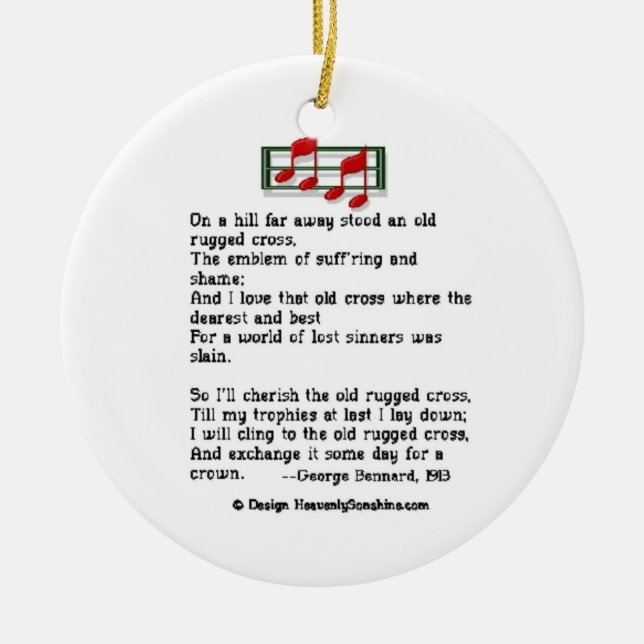 Hymnen-Verzierungs-altes schroffes Kreuz Keramikornament (Vorne)