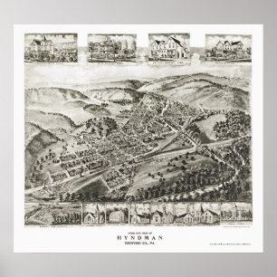 Hyndman, PA Panoramic Map - 1906 Poster