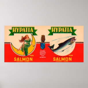 Hypatia Marken-Lachs-Aufkleber Seattle, WA Poster