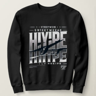 Hype Streetwear-Typografie-Design – Fette urbane B Sweatshirt