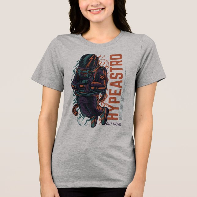 Hyper Astro Space Graphic | Streetwear Tri-Blend Shirt (Vorderseite)
