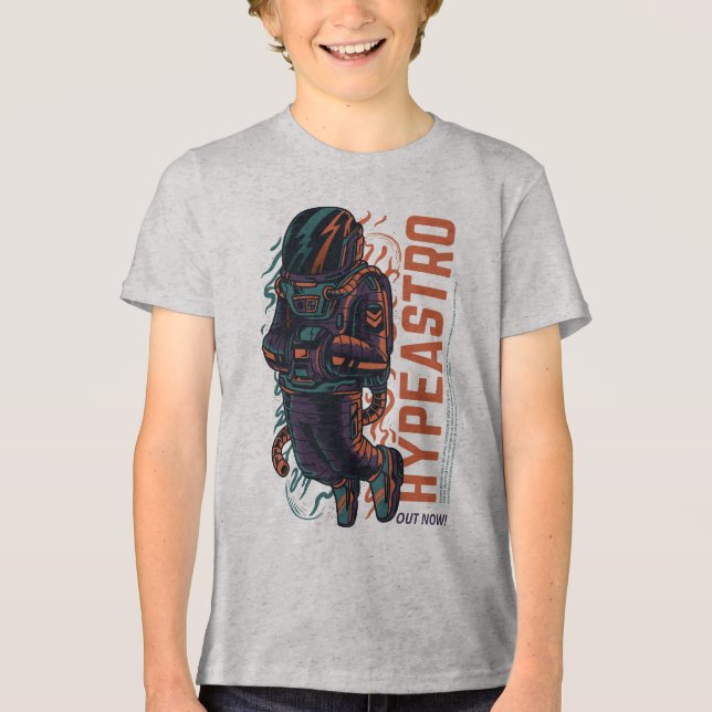 Hyper Astro Space Graphic | Streetwear Tri-Blend Shirt (Vorderseite)
