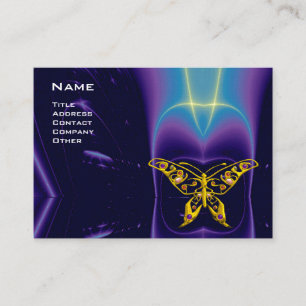 HYPER BUTTERFLY / LEICHTE WELLEN, Aqua Blue, Lila Visitenkarte