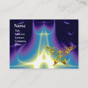 HYPER BUTTERFLY / LEICHTE WELLEN, Aqua Blue, Lila Visitenkarte