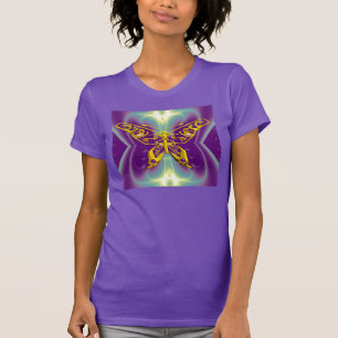 HYPER BUTTERFLY, Lila Wellen des grünen Fraktals T-Shirt