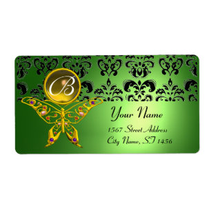 HYPER BUTTERFLY MONOGRAMM grüner Damast Topaz