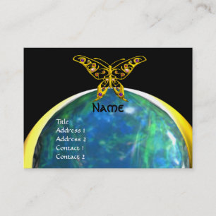 HYPER BUTTERFLY opellgelb, schwarz, blau Visitenkarte