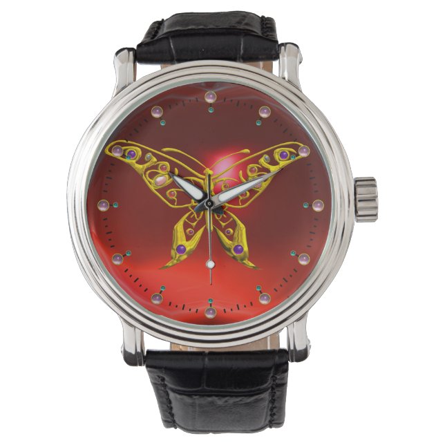 HYPER BUTTERFLY ,Red Ruby Armbanduhr (Vorderseite)