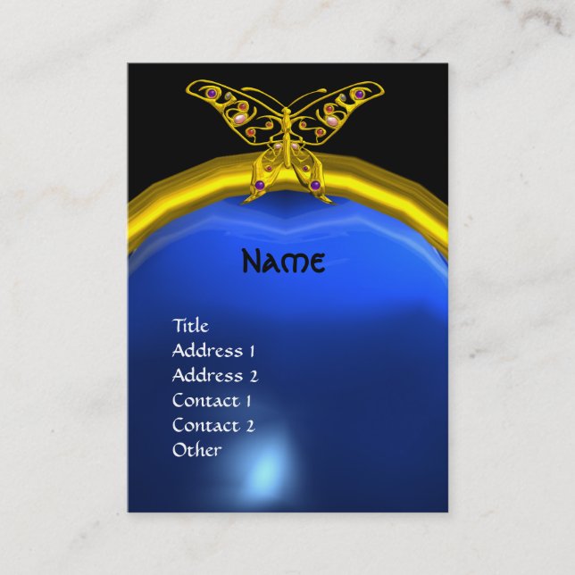 HYPER BUTTERFLY SAPPHIRE MONOGRAM blau Visitenkarte (Vorderseite)
