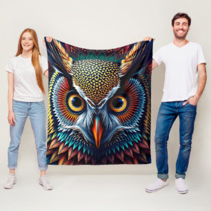 Hyper-Detailiertes Eulenporträt Realistisch & In Fleecedecke