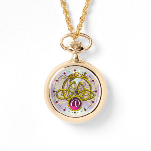 HYPER DRAGON / GOLD CELTIC WISSEN GEMSTONE MONOGRA ARMBANDUHR