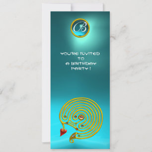 HYPER LABYRINTH , aquamarin hellblau blau Einladung