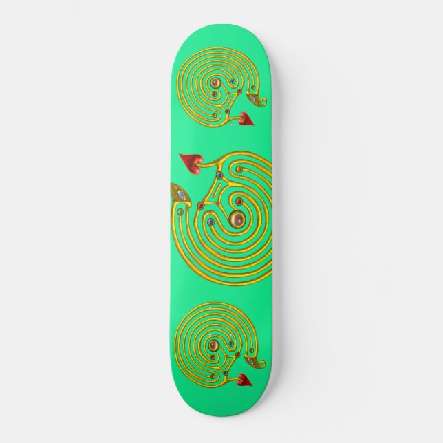HYPER LABYRINTH, grün Skateboard (Vorderseite)
