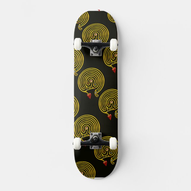 HYPER LABYRINTH, schwarz Skateboard (Vorderseite)