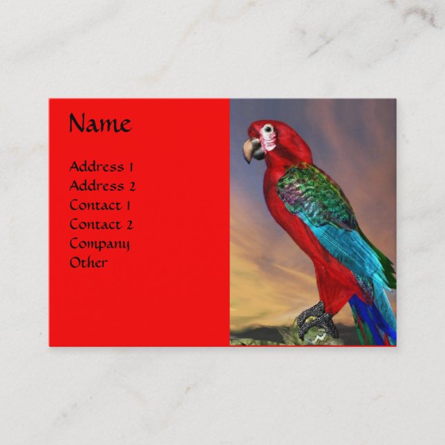 HYPER PARROS / RED ARA VISITENKARTE (Vorderseite)