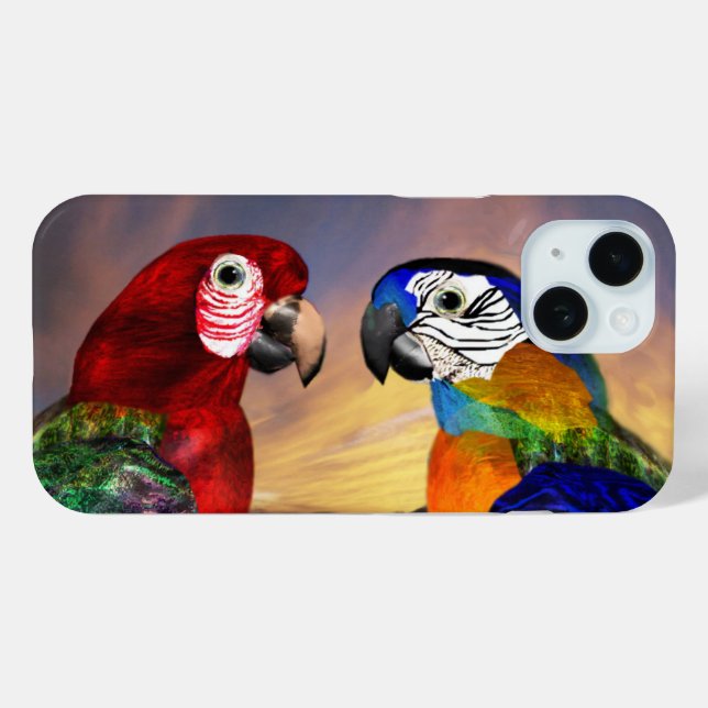 HYPER PARROS /RED UND BLAUE ARA Case-Mate iPhone HÜLLE (Rückseite (Horizontal))