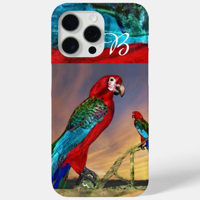 HYPER PARROS / ROTES ARA-MONOGRAM Case-Mate iPhone HÜLLE (Rückseite)