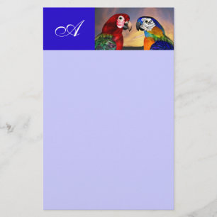 HYPER PARROS / ROTES UND BLAUES ARA MONOGRAM BRIEFPAPIER