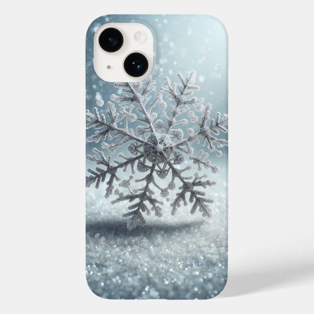 Hyper-Realistic Frozen Snowflake Phone Case Winter (Rückseite)