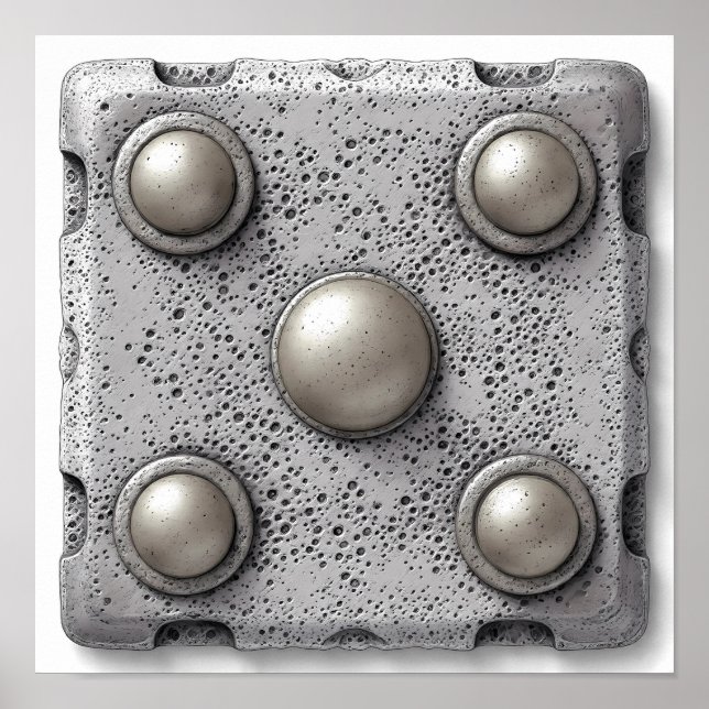 Hyper-Realistic Pitted Cast Iron Texture Template Poster (Vorne)