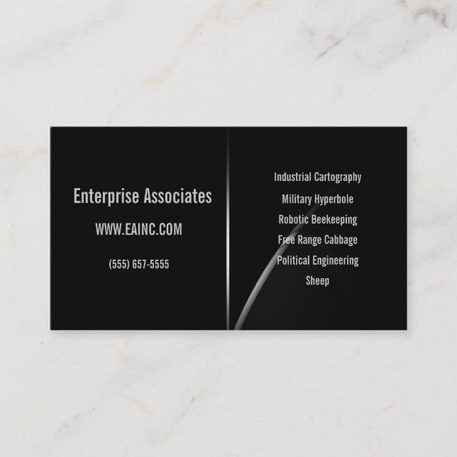 Hyper schwarze Sammlung: Visitenkarte (Vorderseite)