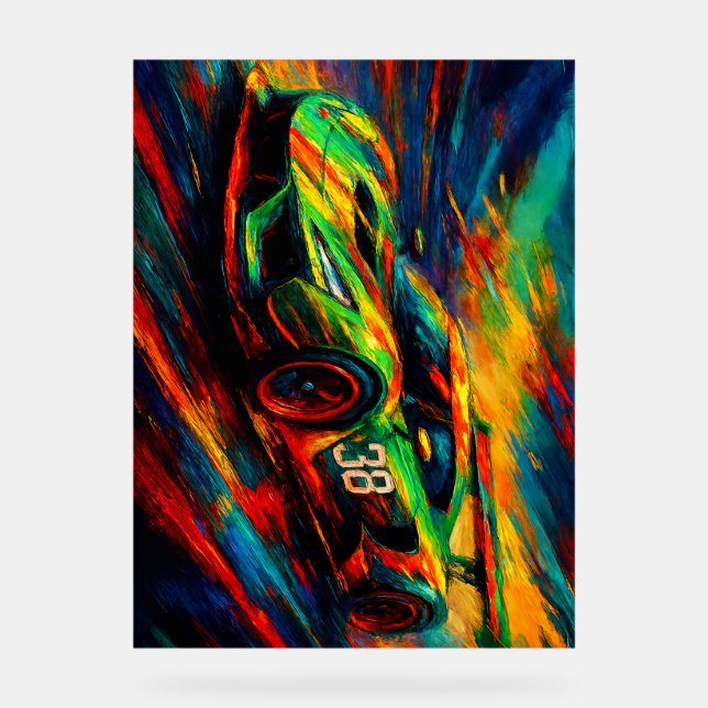 hyper stylized racing car acrylschild (Vorderseite)