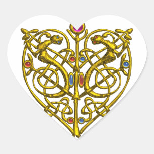 HYPER VALENTINE/GOLD CELTIC KNOW HERZ MIT GEMS Herz-Aufkleber