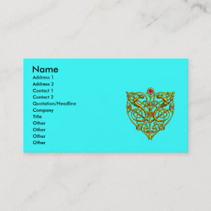 HYPER VALENTINE, GOLD CELTIC WISSEN HERZ Aqua Visitenkarte