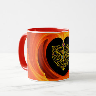 HYPER VALENTINE, GOLD ZELLTIKKNOTEN HERZOrange Tasse