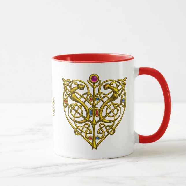 HYPER VALENTINE, GOLD ZELLTIKKNOTEN HERZWEISS TASSE (Rechts)