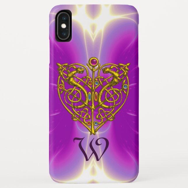 HYPER VALENTINE MONOGRAMM Pink Fuchsia Lila Case-Mate iPhone Hülle (Rückseite)