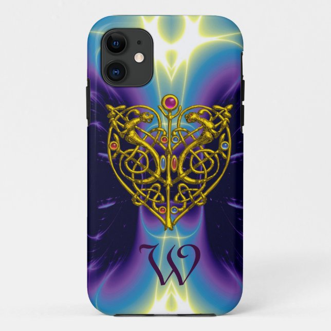 HYPER VALENTINE MONOGRAMM Pink Fuchsia Lila Case-Mate iPhone Hülle (Rückseite)