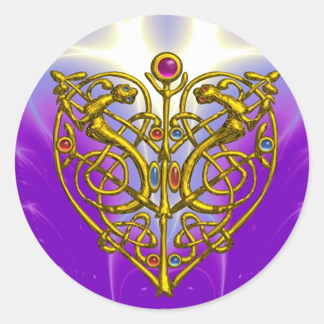 HYPER VALENTINE Pink Fuchsia Lila Runder Aufkleber (Vorderseite)