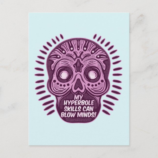 Hyperbole Funny ENGLISH SPRACHE Postkarte (Vorderseite)