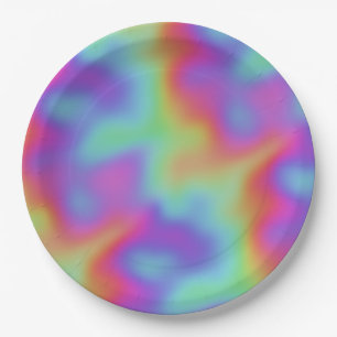 Hypercolor in Regenbogenfarben: Pappteller