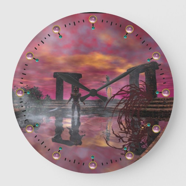 HYPERION TEMPEL VON WASSER Science Fiction, Sci-FI Große Wanduhr (Vorderseite)