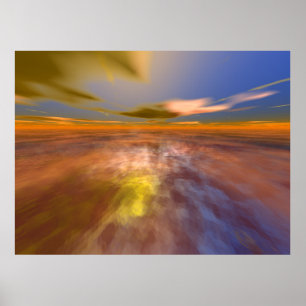 HYPERION WORLD, ALIEN SEASCAPE SKY, CLOUDS Sci-Fi Poster