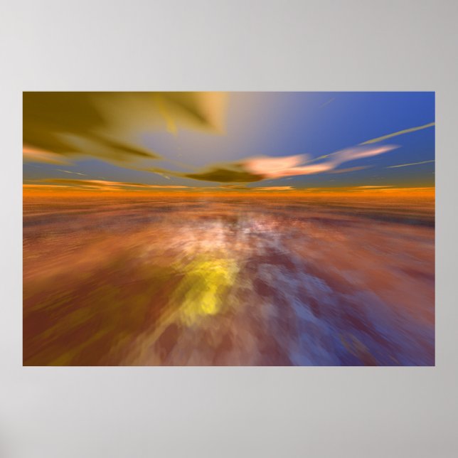 HYPERION WORLD, ALIEN SEASCAPE SKY, CLOUDS Sci-Fi Poster (Vorne)