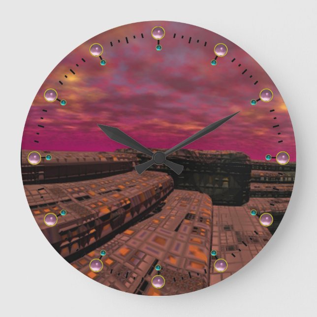 HYPERION WORLD Science Fiction, SCI-Fi Große Wanduhr (Vorderseite)