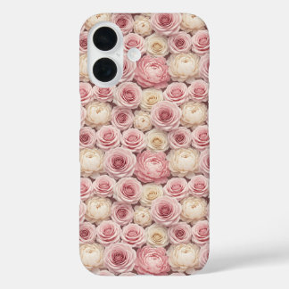 Hyperrealistische 3D-Pastell-Rose und Pfingstrose iPhone 16 Hülle