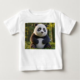 Hyperrealistischer Baby-Panda im Bambuswald Baby T-shirt