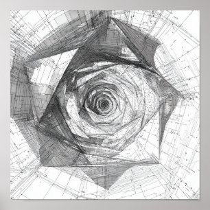Hyperspace-Reise-Kunst: Ikosaeder Poster